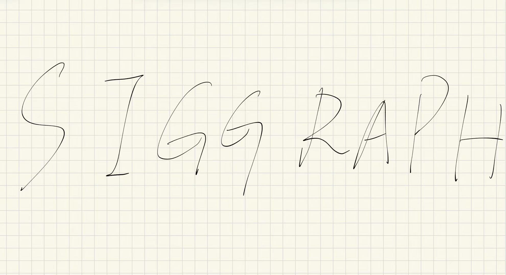 Handwritten reference sketch specifying the letter shapes and order